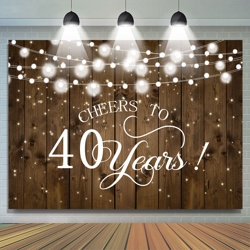 Lofaris Stripe Wood Cheers To 40 Years Happy Birthday Backdorp