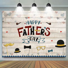 Lofaris Stripe Wooden Hat Heart Happy Fathers Day Backdrop