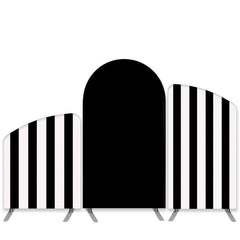 Lofaris Stripes Theme Black White Party Arch Backdrop Kit Banner
