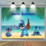 Load image into Gallery viewer, Lofaris Summer Beach And Cartoon Character Birthday Backdrop