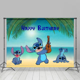 Load image into Gallery viewer, Lofaris Summer Beach And Cartoon Character Birthday Backdrop