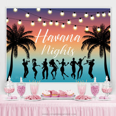 Lofaris Summer Beach Coconut Tree Happy Havana Nights Backdrop