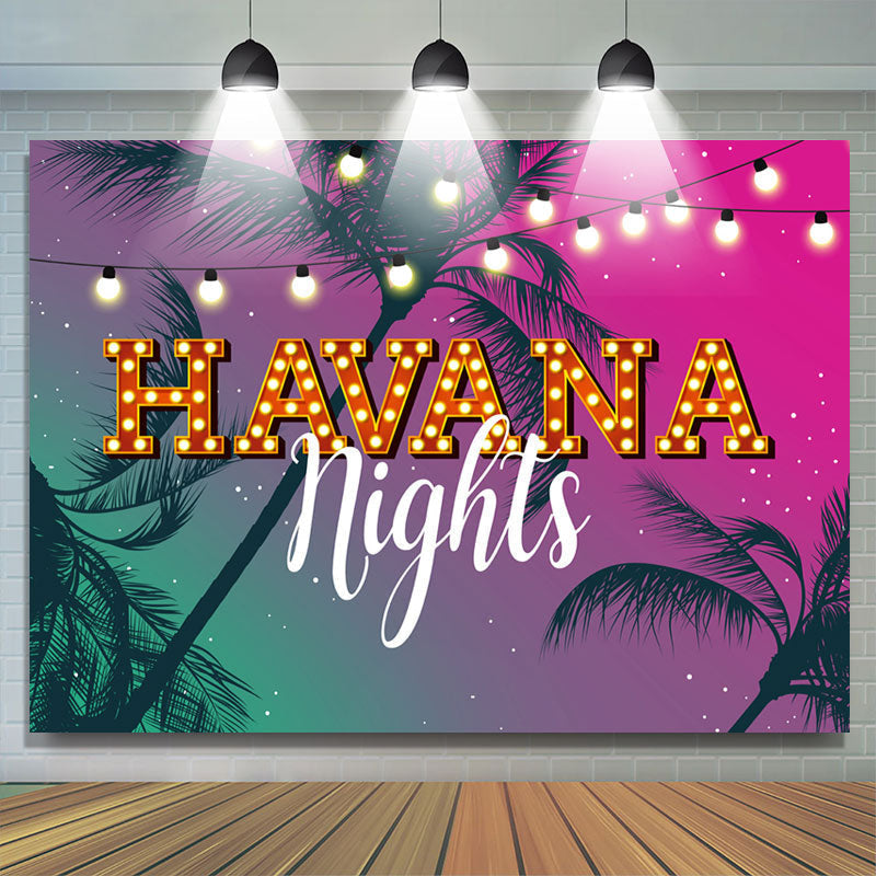 Lofaris Summer Birthday Happy Havana Nights Backdrop Banner