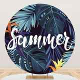 Load image into Gallery viewer, Lofaris Summer Green Leaves Round Birthday Backdrop For Party