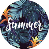 Load image into Gallery viewer, Lofaris Summer Green Leaves Round Birthday Backdrop For Party