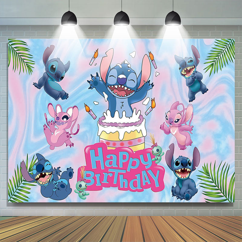 Lofaris Summer Hawaiian Cartoon Birthday Party Backdrop