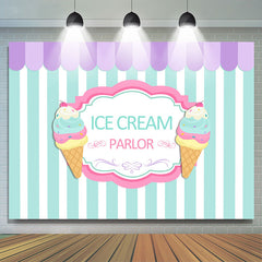 Lofaris Summer Ice Cream Parlor Candy Land Birthday Backdrop