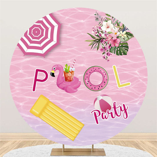 Lofaris Summer Pool Party Themed Circle Swimming Backdrop
