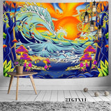 Load image into Gallery viewer, Lofaris Sun Beach Floral Mushroom Abstract Family Wall Tapestry
