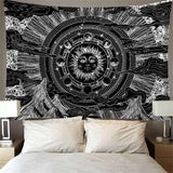 Load image into Gallery viewer, Lofaris Sun God Black And White Bohemian Abstract Wall Tapestry