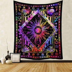 Lofaris Sun Moon Bohemian Abstract Mandala Trippy Wall Tapestry