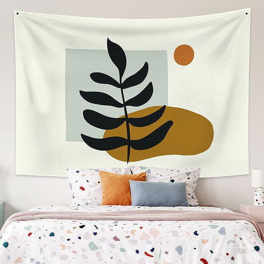 Lofaris Sun Simple Geometric Tree Still Life Wall Tapestry