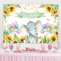 Lofaris Sunflower Baby Elephant Balloon Shower Backdrop