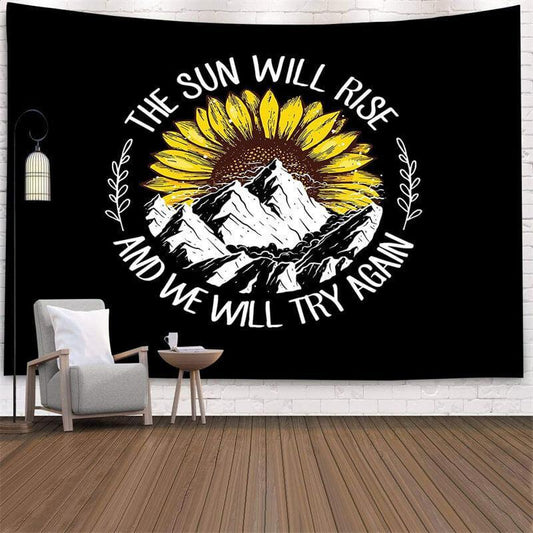 Lofaris Sunflower Black And White Room Decoration Wall Tapestry