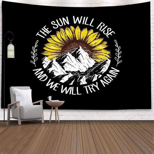 Lofaris Sunflower Black And White Room Decoration Wall Tapestry