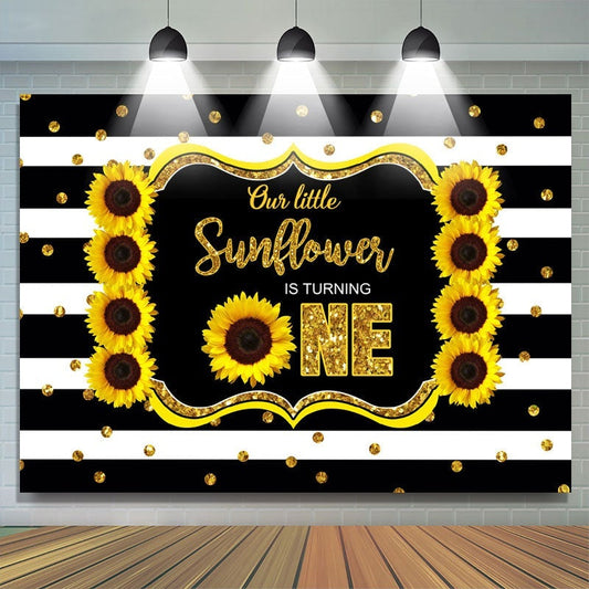 Lofaris Sunflower Happy First Birthday Photoshoot Backdrop