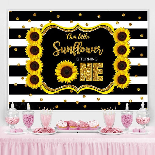Lofaris Sunflower Happy First Birthday Photoshoot Backdrop