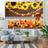 Load image into Gallery viewer, Lofaris Sunflower Harvest of Melons and Fruits Fall Backdrop