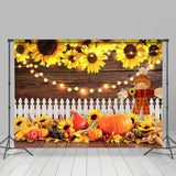 Load image into Gallery viewer, Lofaris Sunflower Harvest of Melons and Fruits Fall Backdrop