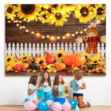 Load image into Gallery viewer, Lofaris Sunflower Harvest of Melons and Fruits Fall Backdrop