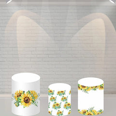 Lofaris Sunflower White Backdrop Plinth Cylinder Cover Kit