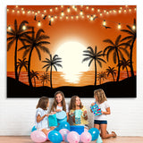 Load image into Gallery viewer, Lofaris Sunset Glow Seaside Palm Tree Tropical Summer Backdrop for Birthday