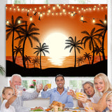 Load image into Gallery viewer, Lofaris Sunset Glow Seaside Palm Tree Tropical Summer Backdrop for Birthday
