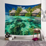 Load image into Gallery viewer, Lofaris Sunshine Cozy Emerald Green Beach Lake Wall Tapestry