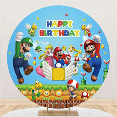 Lofaris Super Cartoon Games Character Round Birthday Backdrop