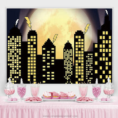Lofaris Super City Skyline Buildings Boy Birthday Backdrop
