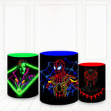 Load image into Gallery viewer, Lofaris Superman In Neon Plinth Cover Black Color Theme Cake Table