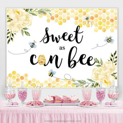 Lofaris Sweet As Can Bee Floral Themed Happy Birthday Backdrop