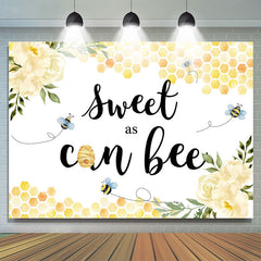 Lofaris Sweet As Can Bee Floral Themed Happy Birthday Backdrop