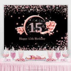 Lofaris Sweet Balloon Bokeh Happy 15Th Birthday Backdrop