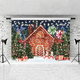 Load image into Gallery viewer, Lofaris Sweet Candy And Red House Backdrop For Chrismas Party