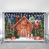 Load image into Gallery viewer, Lofaris Sweet Candy And Red House Backdrop For Chrismas Party