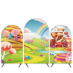 Lofaris Sweet Candy Land Theme Happy Birthday Arch Backdrop Kit