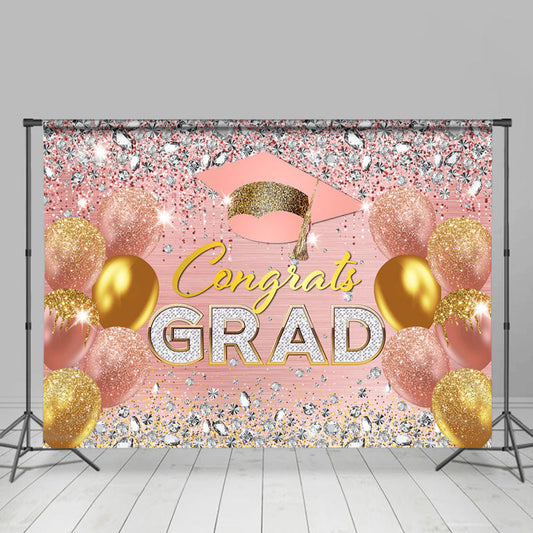 Lofaris Sweet Color Balloon Congrats Grad Party Backdrop