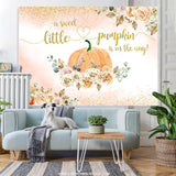 Load image into Gallery viewer, Lofaris Sweet Floral Pumpkin Is On The Way Baby Shower Backdrop