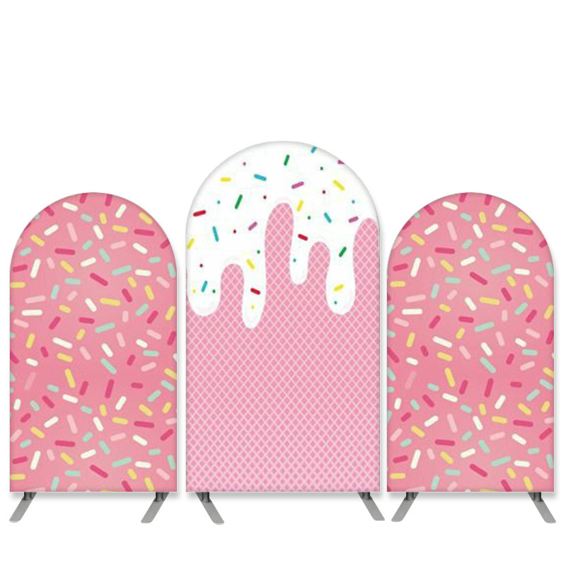 Lofaris Sweet Ice Cream Theme Pink Birthday Arch Backdrop Kit Banner