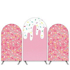 Lofaris Sweet Ice Cream Theme Pink Birthday Arch Backdrop Kit Banner