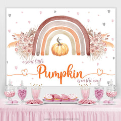 Lofaris Sweet Little Pumpkin Id On The Way Baby Shower Backdrop