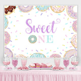 Load image into Gallery viewer, Lofaris Sweet One Donuts First Birthday Simple Backdrop for Gilrs