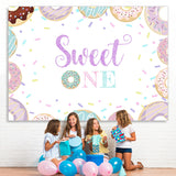 Load image into Gallery viewer, Lofaris Sweet One Donuts First Birthday Simple Backdrop for Gilrs