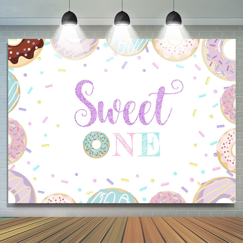 Lofaris Sweet One Donuts First Birthday Simple Backdrop for Gilrs