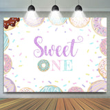 Load image into Gallery viewer, Lofaris Sweet One Donuts First Birthday Simple Backdrop for Gilrs