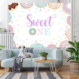 Load image into Gallery viewer, Lofaris Sweet One Donuts First Birthday Simple Backdrop for Gilrs