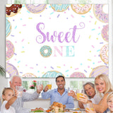 Load image into Gallery viewer, Lofaris Sweet One Donuts First Birthday Simple Backdrop for Gilrs