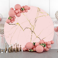 Lofaris Sweet Pink And Glitter Golden Art Theme Circle Backdrop