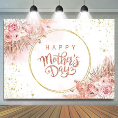 Lofaris Sweet Pink With Flowers Happy Mothers Day Backdrop